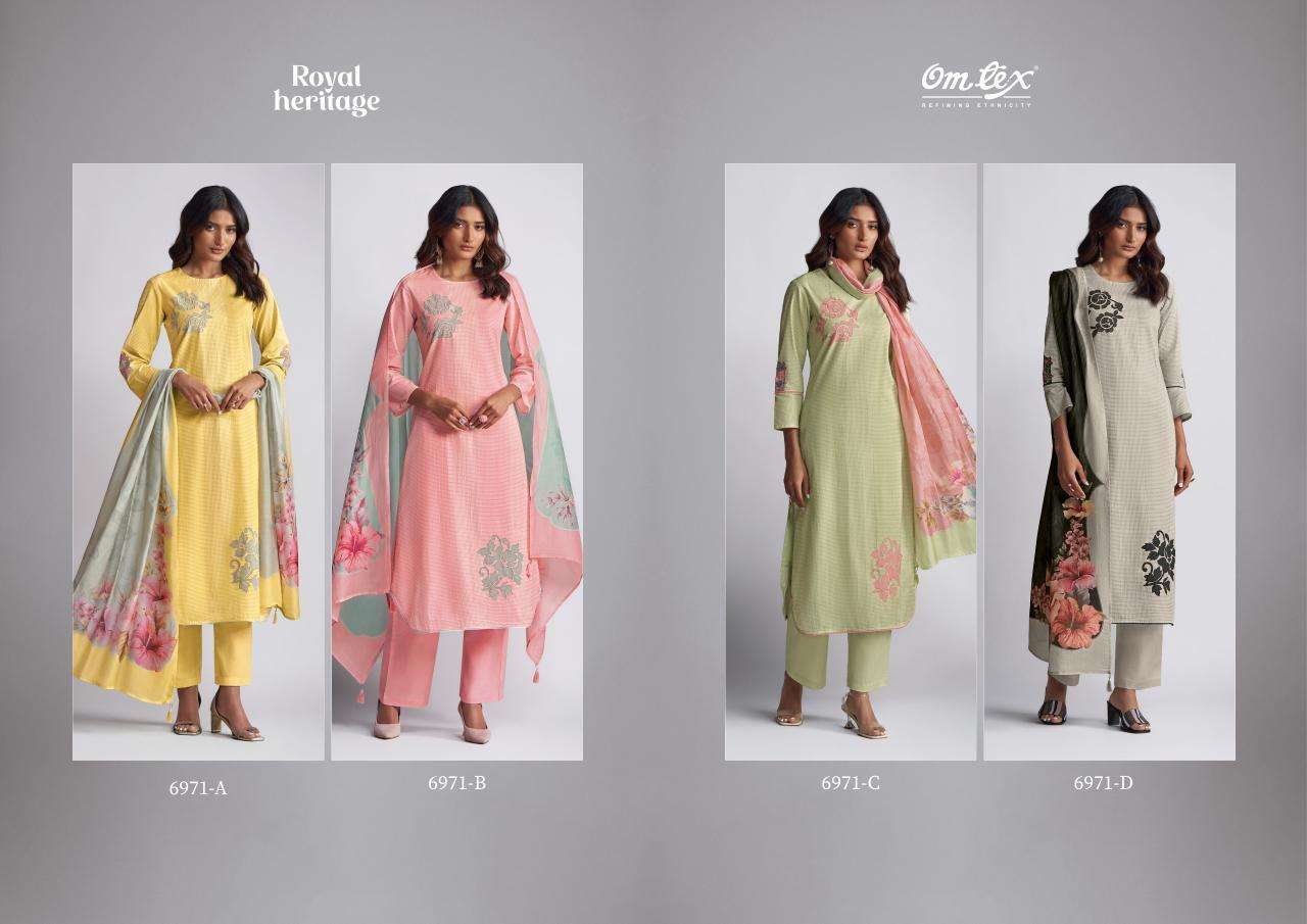 omtex royal heritage series 6971 lawn cotton wholesale salwar kameez in surat 