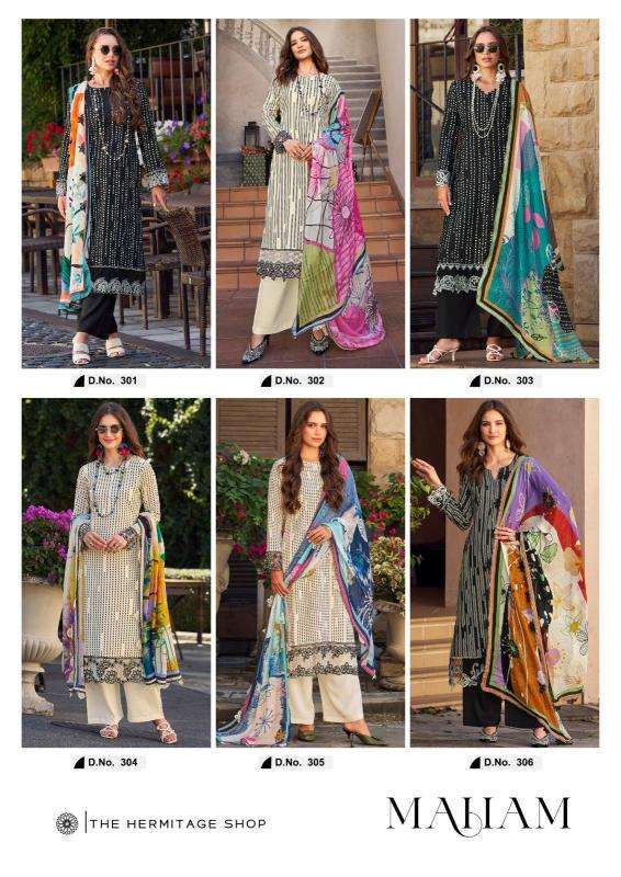 the hermitage maham series 301-306 jam satin wholesale salwar kameez in surat 
