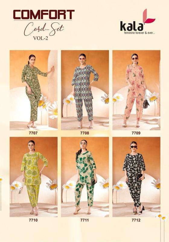 kala comfort co-ord set vol 2 series 7701-7712 fancy co-ord sets