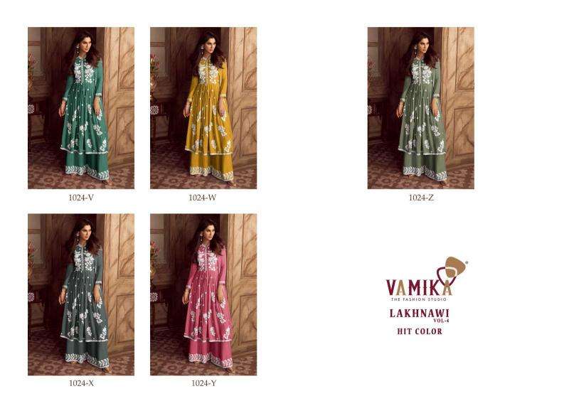 vamika lakhnavi vol 4 hit color series 1024 Hevy REYON wholesale suit 