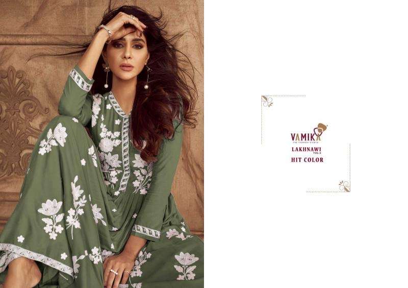 Vamika lakhnawi vol 4 hit color series 1024 rayon wholesale suit