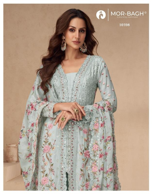 aashirwad aarna color plus series 10394-10398 CHINON SILK wholesale suit 