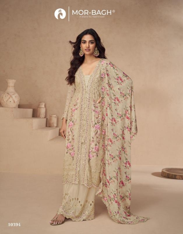 aashirwad aarna color plus series 10394-10398 CHINON SILK wholesale suit 