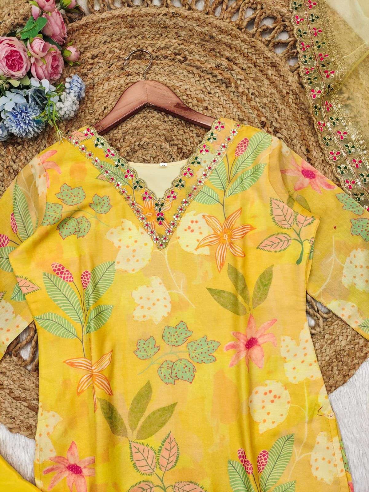 Flaunt the amazing YELLOW color of this suit in your upcoming festivities