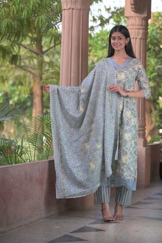 heritage anarkali Cotton Print wholesale suit