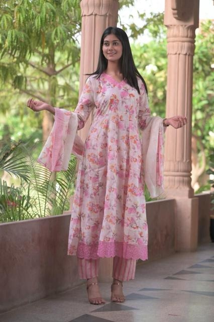 heritage anarkali Cotton Print wholesale suit