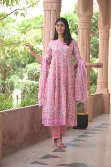heritage anarkali Cotton Print wholesale suit