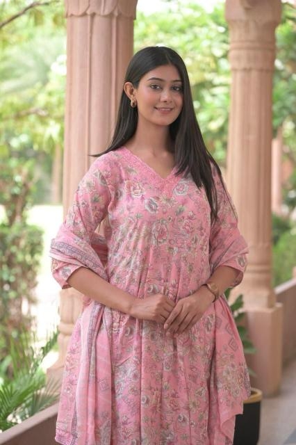 heritage anarkali Cotton Print wholesale suit