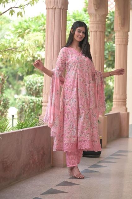heritage anarkali Cotton Print wholesale suit