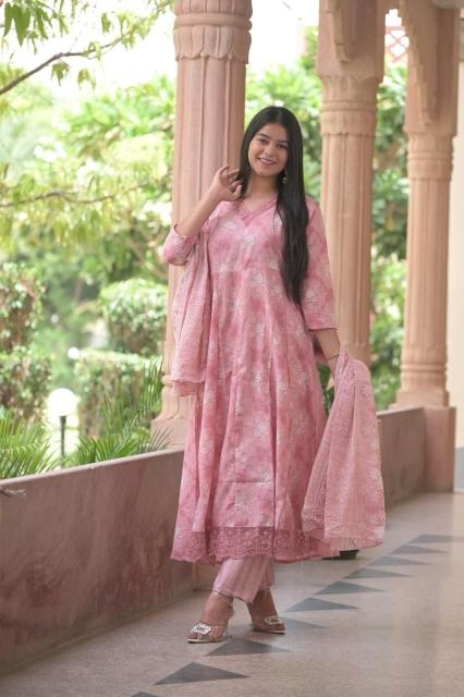 heritage anarkali Cotton Print wholesale suit