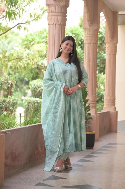 heritage anarkali Cotton Print wholesale suit