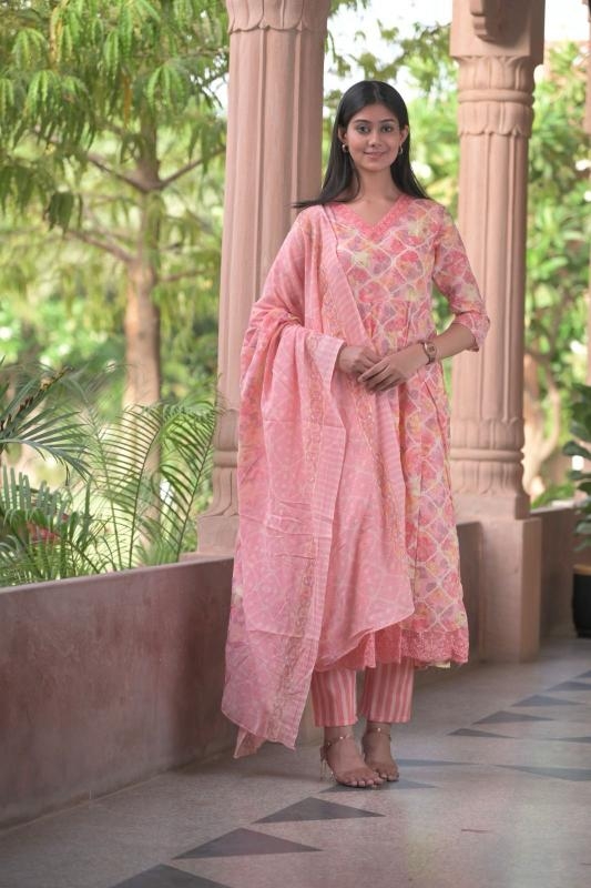 heritage anarkali Cotton Print wholesale suit