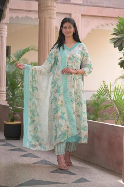 heritage anarkali Cotton Print wholesale suit