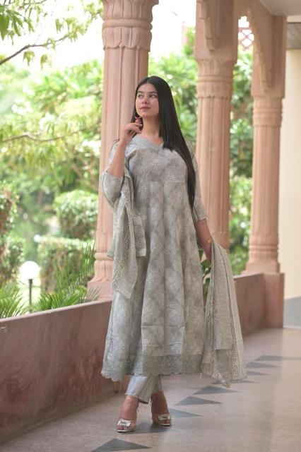 heritage anarkali Cotton Print wholesale suit