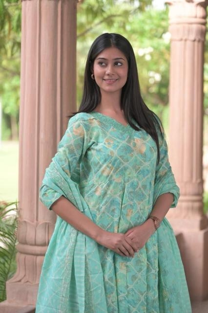 heritage anarkali Cotton Print wholesale suit