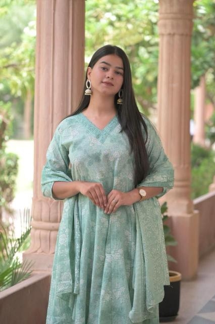heritage anarkali Cotton Print wholesale suit