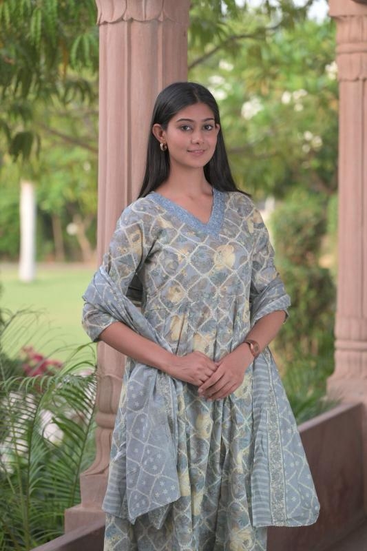 heritage anarkali Cotton Print wholesale suit