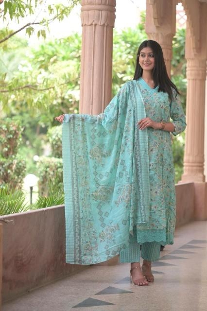 heritage anarkali Cotton Print wholesale suit