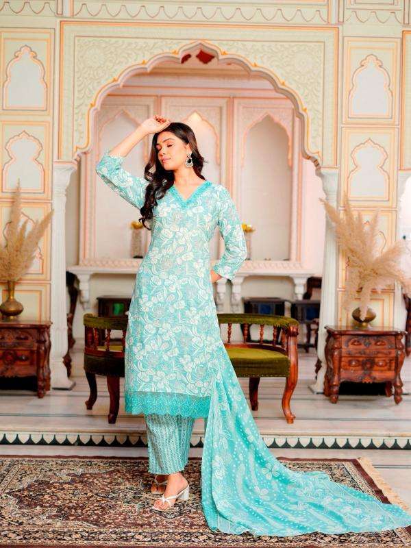 heritage cotton heavy work readymade salwar kameez in wholesale