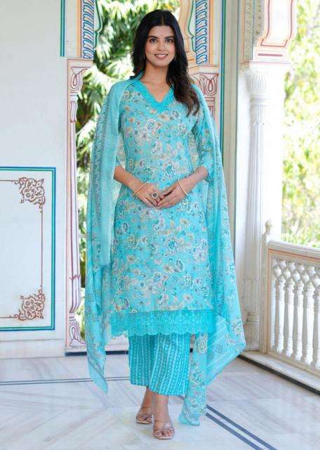 heritage cotton heavy work readymade salwar kameez in wholesale