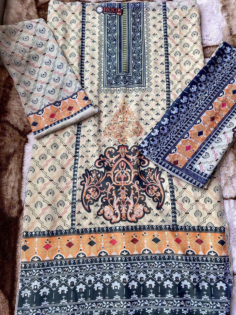 Hoor Tex OR-42 A to D Heavy Organza Wholesale Suit