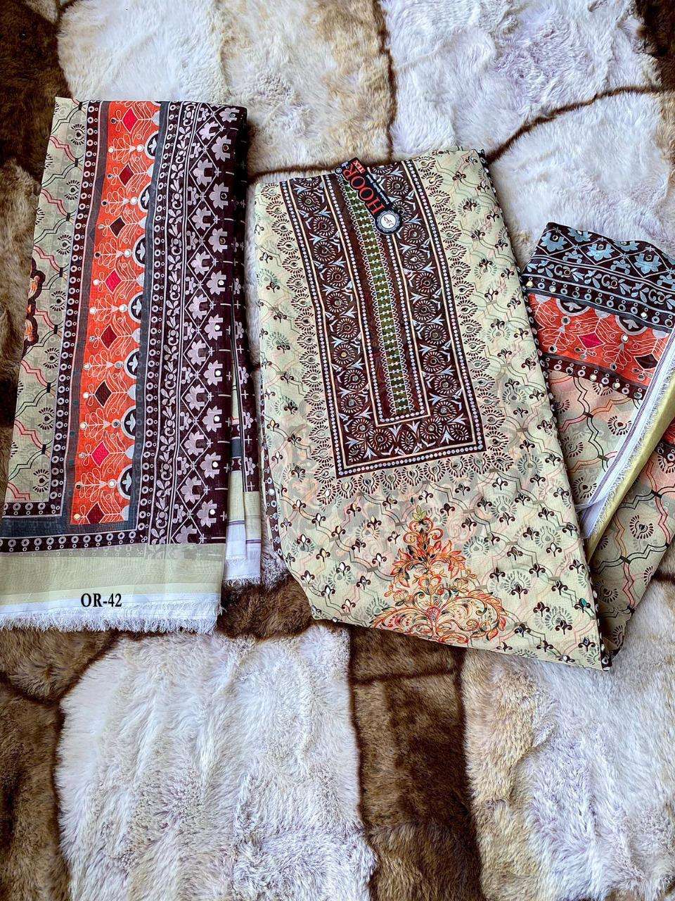 Hoor Tex OR-42 A to D Heavy Organza Wholesale Suit