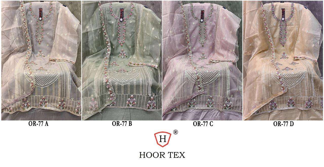 hoor tex OR-77 A To D designer Heavy Organza wholesale suit 