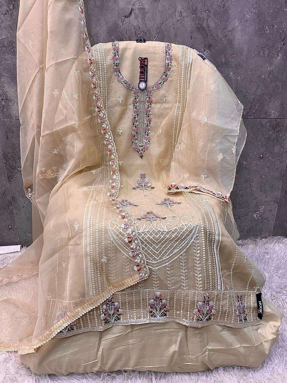 hoor tex OR-77 A To D designer Heavy Organza wholesale suit 