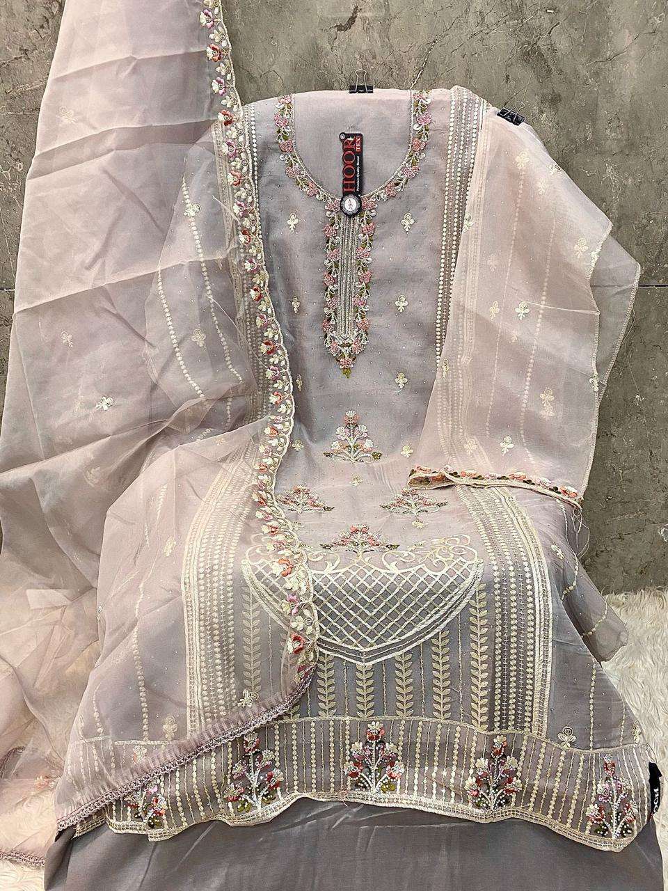 hoor tex OR-77 A To D designer Heavy Organza wholesale suit 