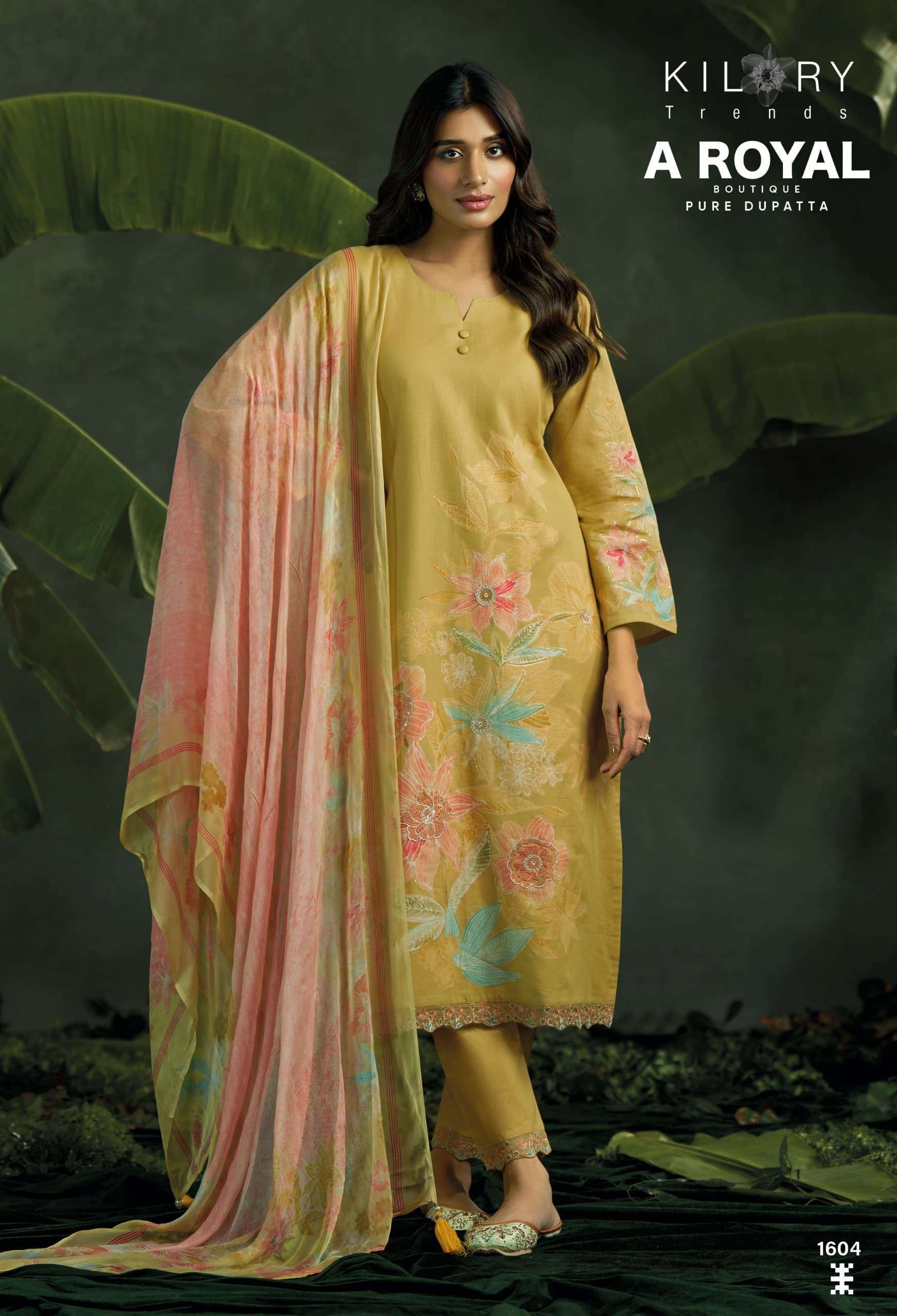 kilory trends a royal boutique series 1601-1604 lawn cotton wholesale suit 