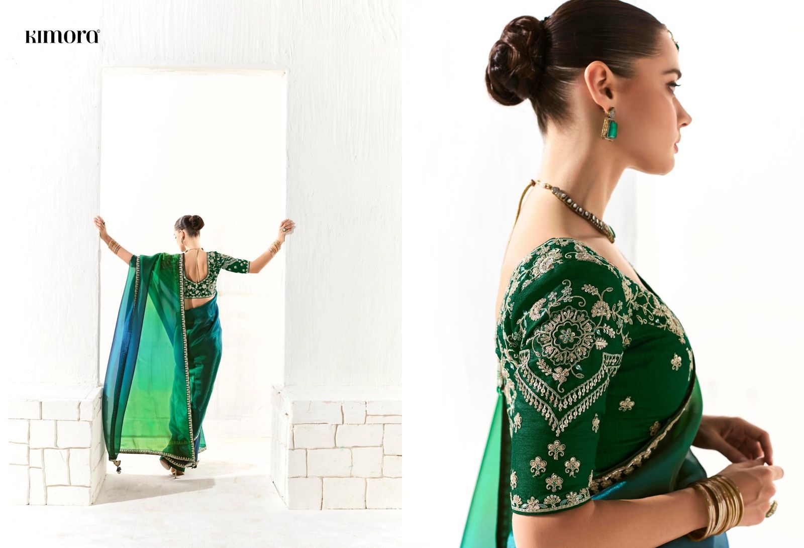 Kimora Runway Organza Tissue With Heavy Work Border and Butta Saree