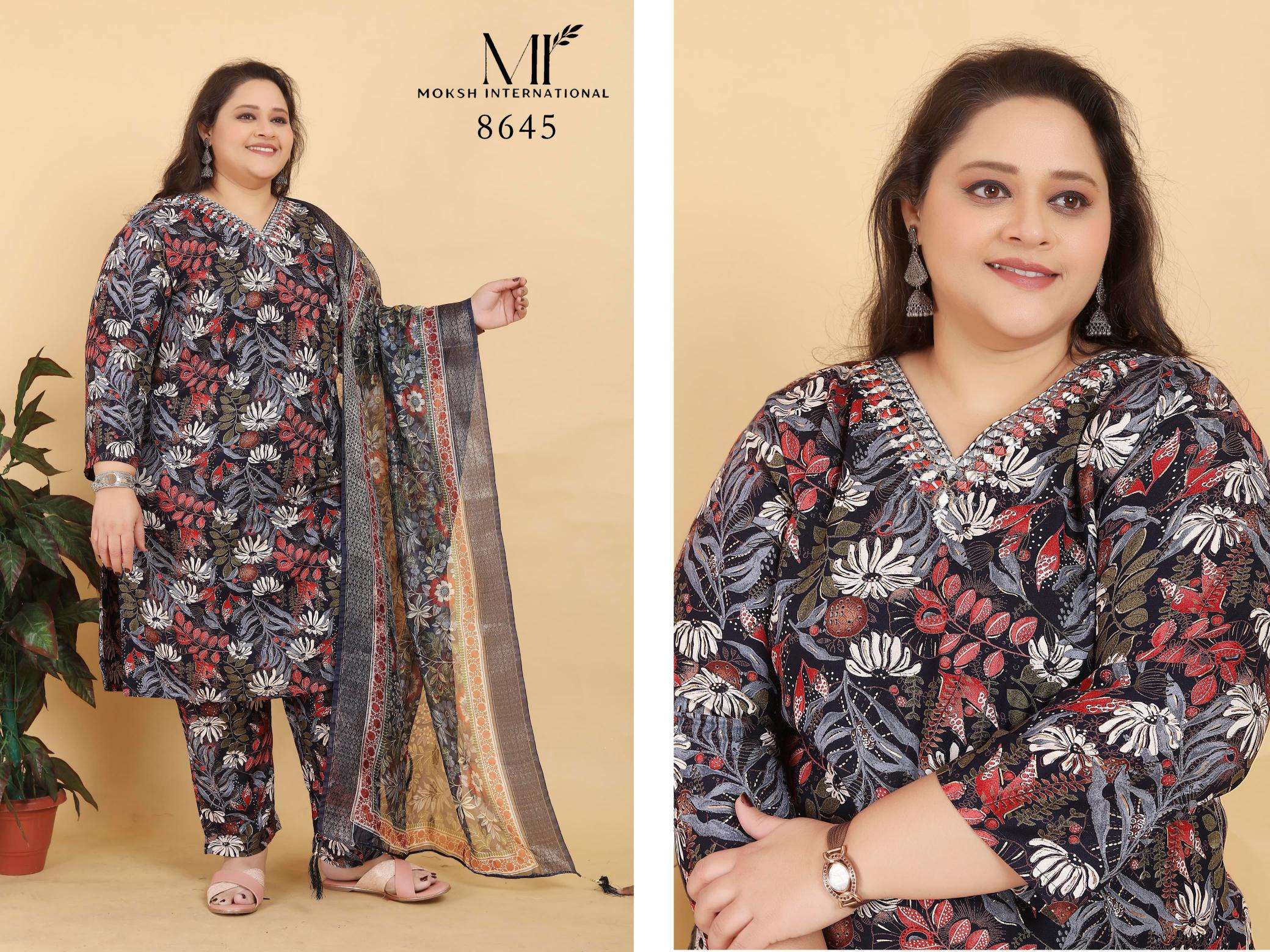 moksh big size royal co-ord vol-1 series 8644-8646 premium rayon wholesale suit 