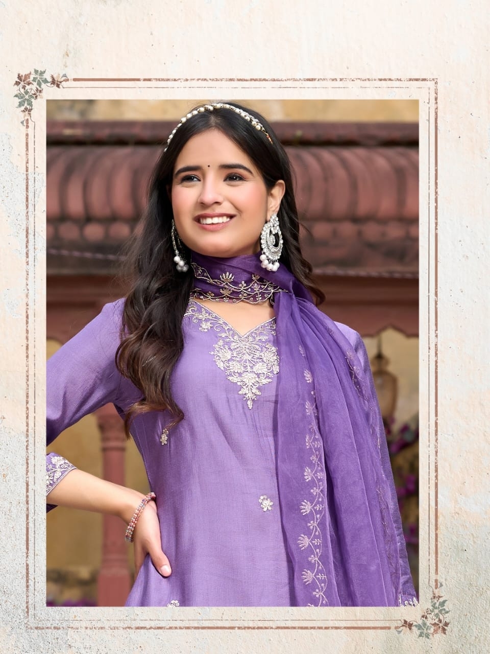 Bell Bottom vertican  WITH fancy cord WORK CO-ORD SET With Duppta