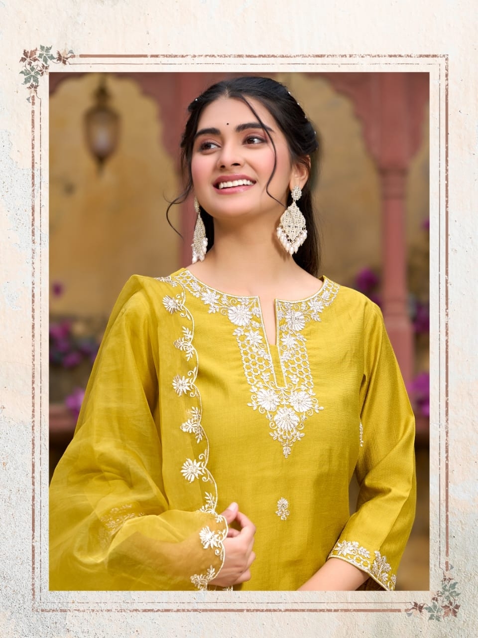 Bell Bottom vertican  WITH fancy cord WORK CO-ORD SET With Duppta
