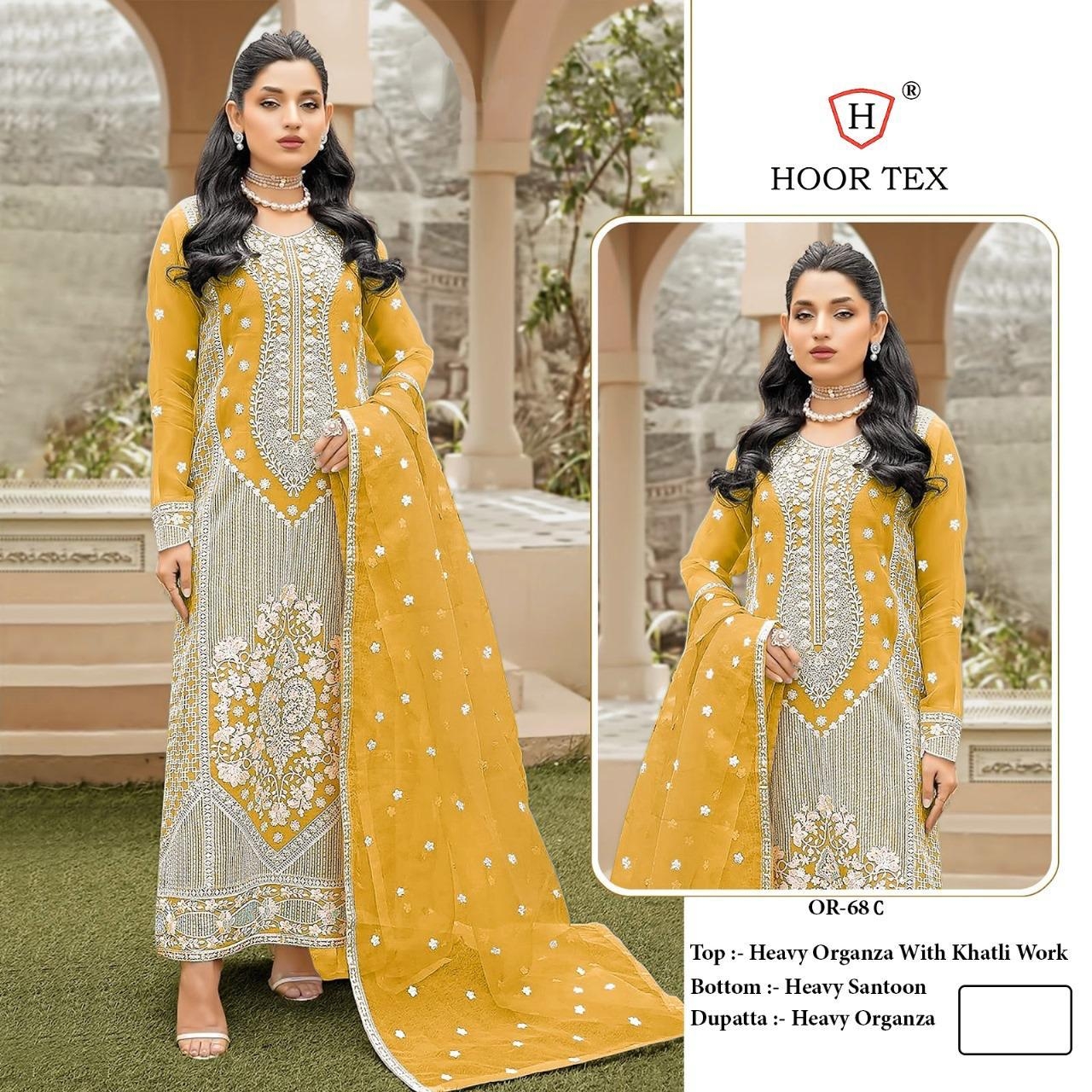 hoor tex OR-68 A To D Heavy Organza wholesale suit 