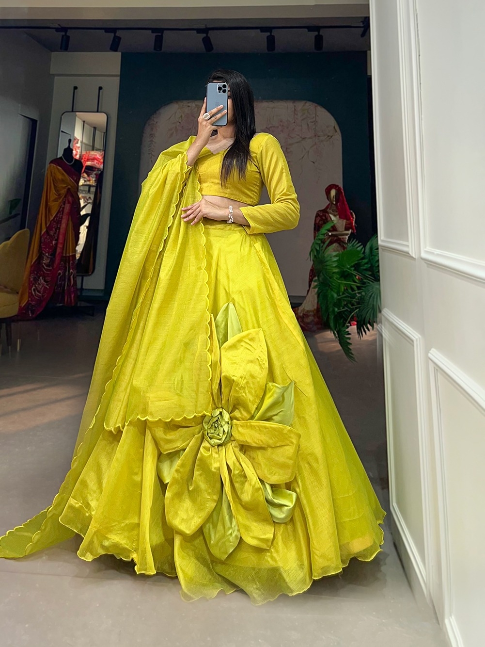 LNB1650PRT Rajwadi Chanderi Silk colored lehenga 