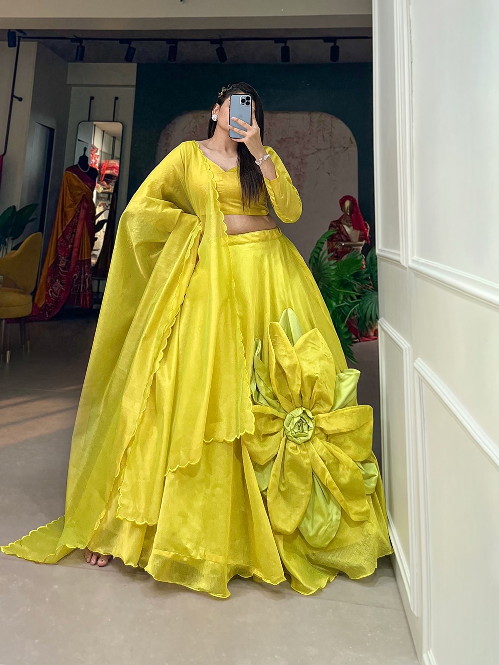 LNB1650PRT Rajwadi Chanderi Silk colored lehenga 