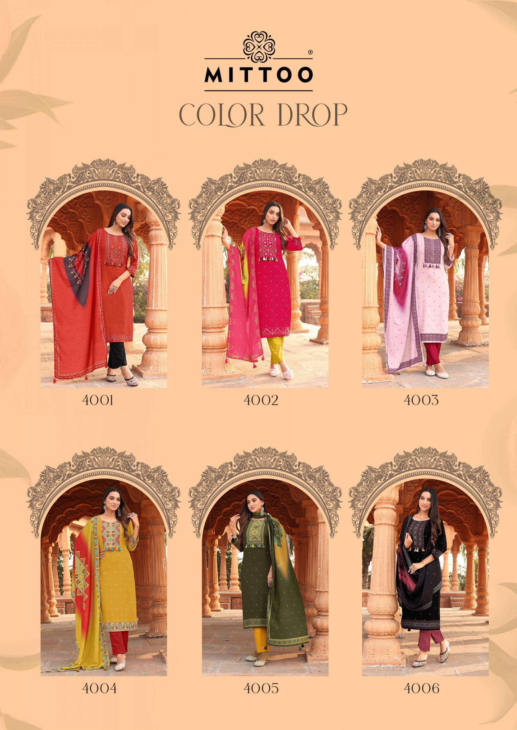 mittoo COLOR DROP series 4001-4006 Heavy Rayon wholesale suit 