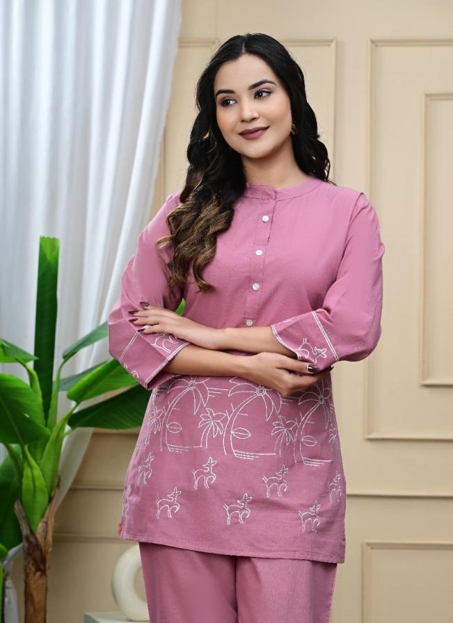 pattern co-ord set of pure cotton full stitched big size combo 2pcs dress
