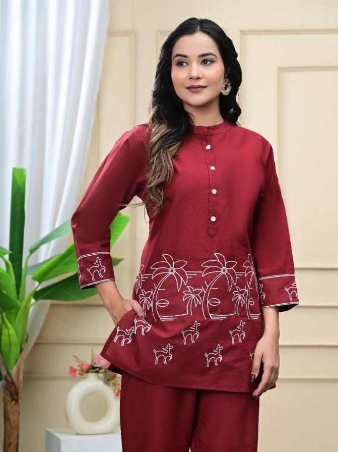 pattern co-ord set of pure cotton full stitched big size combo 2pcs dress
