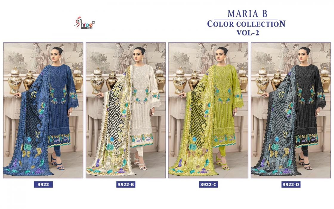 shree fabs mariya b color collection 2 series 3922 pure cotton wholesale suit 