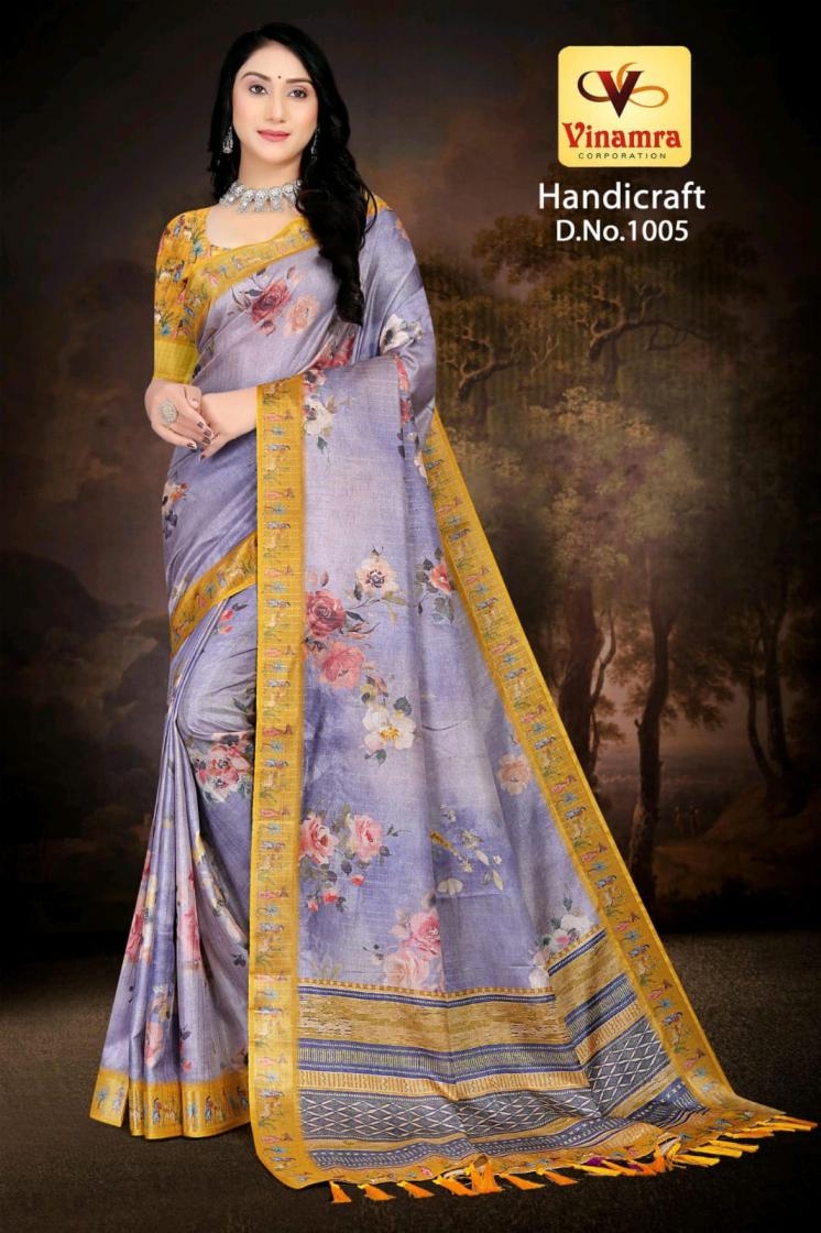 vinamra corporation handicraft vol 1 series 1001-1011 gold zari fashionable sarees