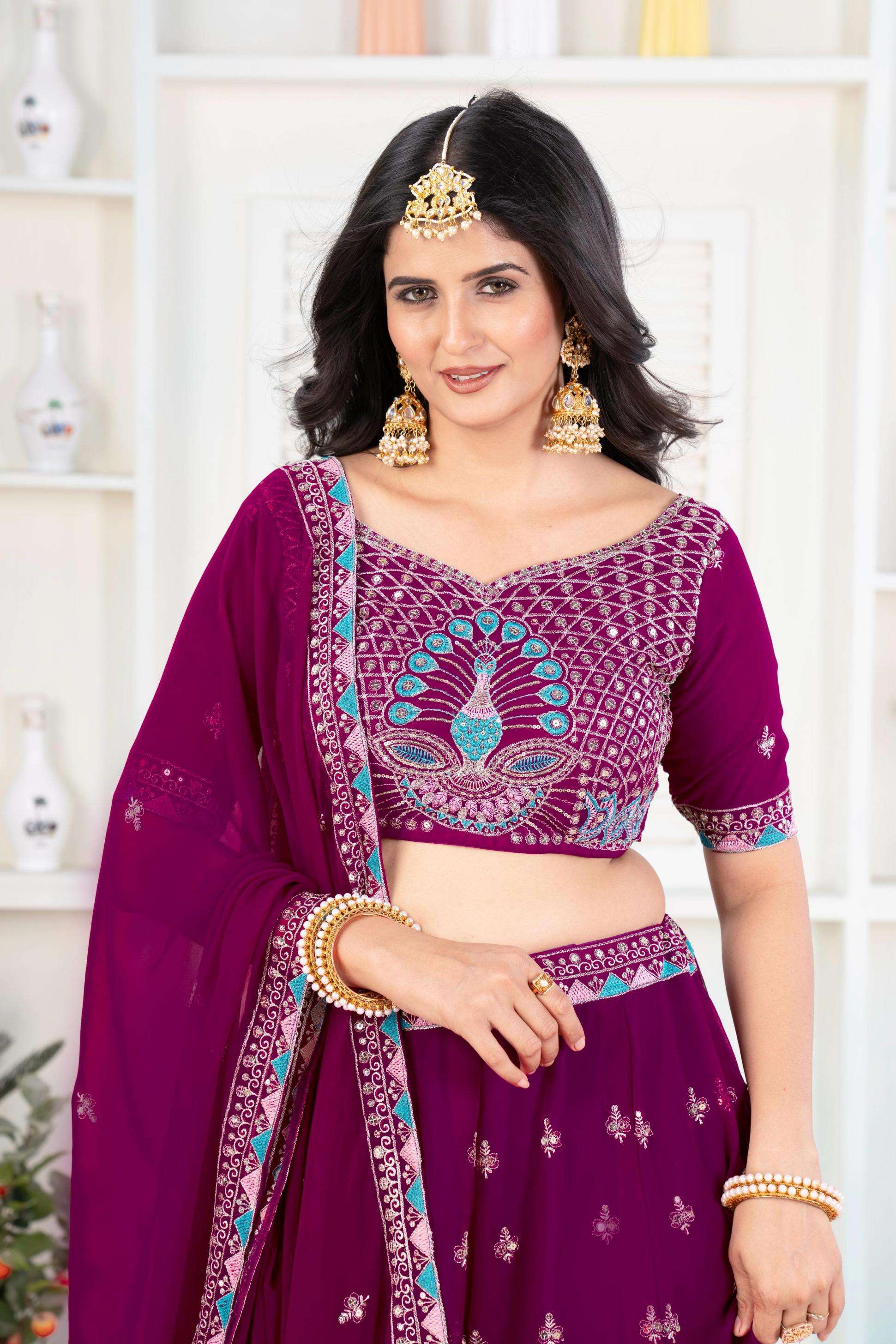 5105 shop trendy faux georgette wholesale lehenga
