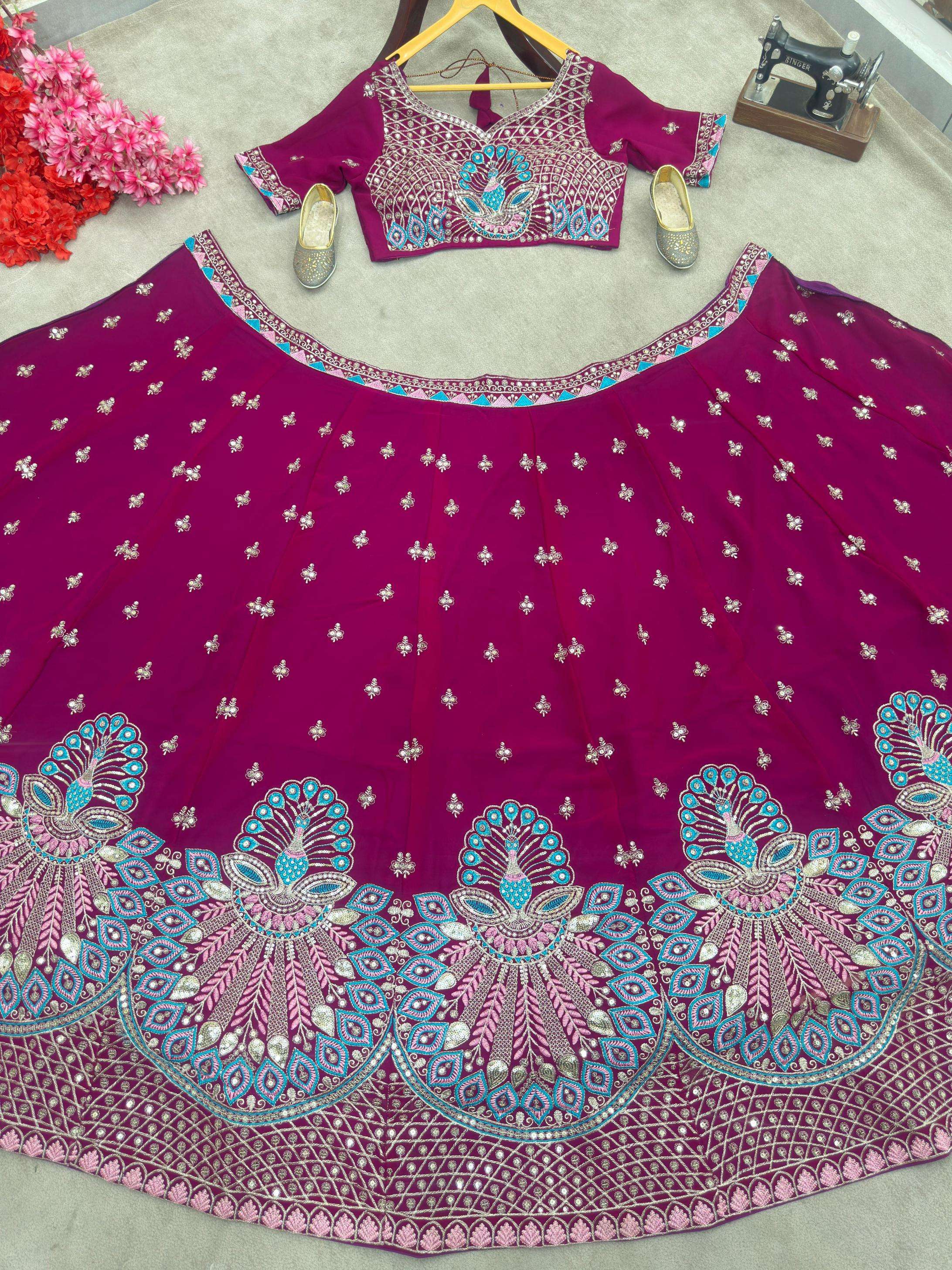 5105 shop trendy faux georgette wholesale lehenga