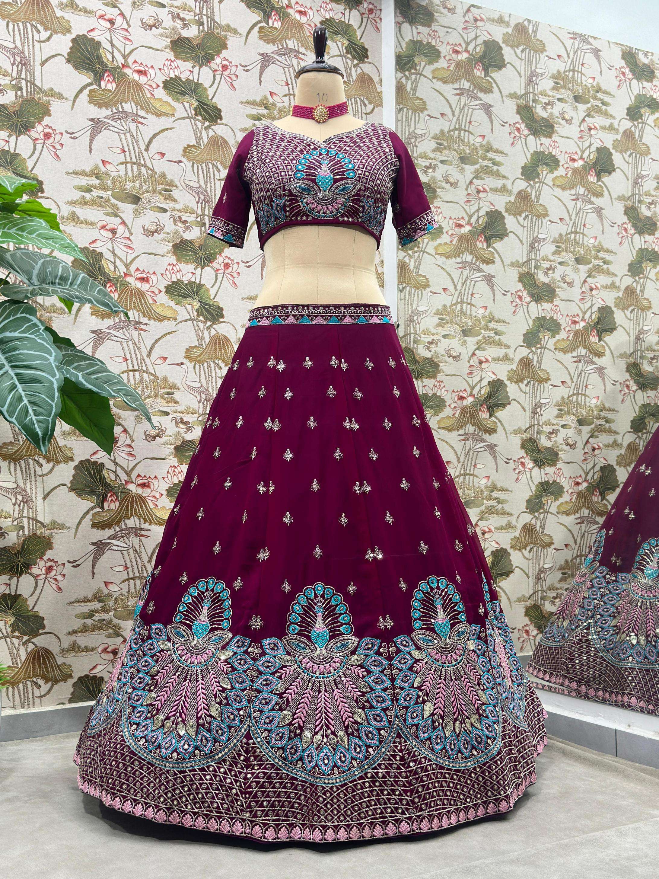 5105 shop trendy faux georgette wholesale lehenga
