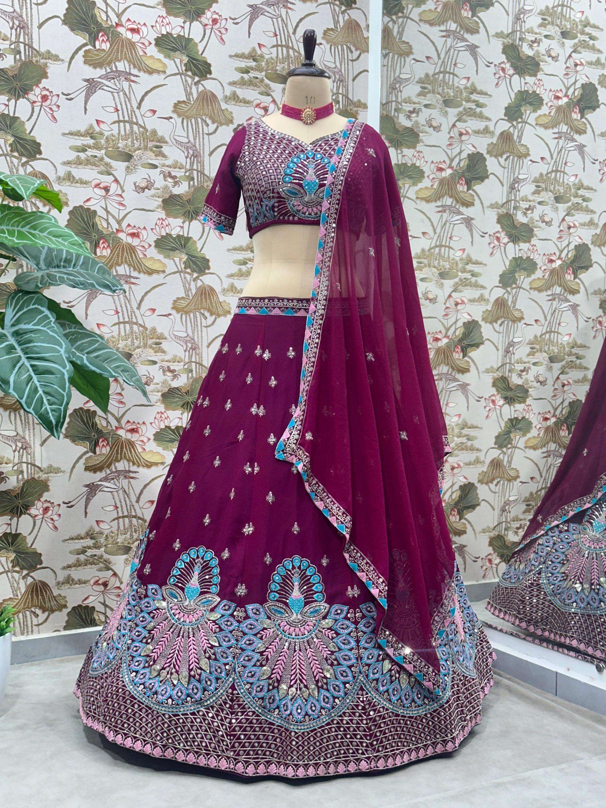 5105 shop trendy faux georgette wholesale lehenga