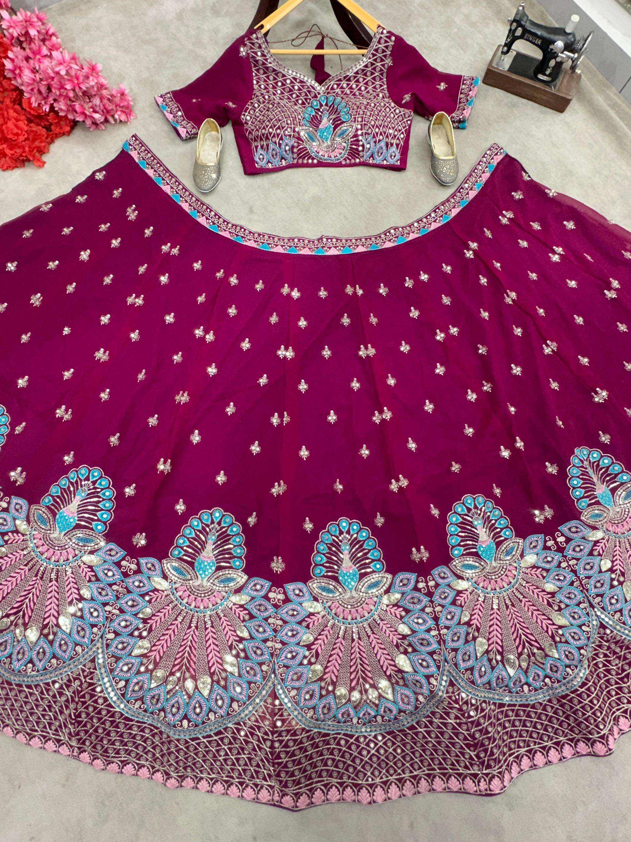5105 shop trendy faux georgette wholesale lehenga