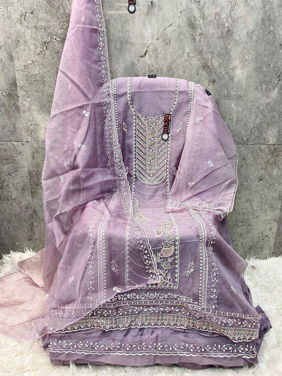 HOOR TEX  OR-84 A To D Heavy Organza wholesale suit 