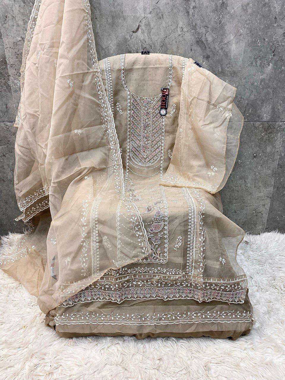 HOOR TEX  OR-84 A To D Heavy Organza wholesale suit 