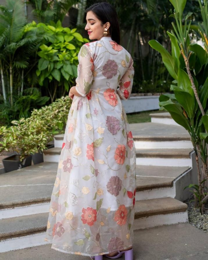 lw 9047 readymade tebby silk shop trendy combo set gown for womens